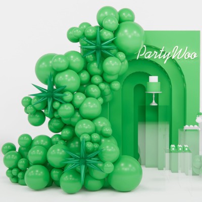 PartyWoo Balloons Green Foil Starburst 22 Inch 18 12 10 5 Inch 110 pcs
