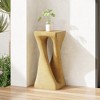 Lyngins Twisted Spiral Patio End Tables, MGO Accent Table, Wood-Look Outdoor End Table for Patio or Indoor Use, Outdoor Side Table - 3 of 4