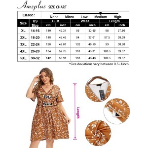 Women's V Neck A-Line Knee Length Wrap Dress Swing Dresses - 1 of 1