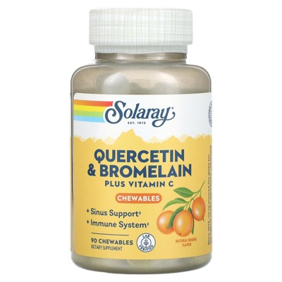 Solaray Quercetin & Bromelain Plus Vitamin C Chewables,  Natural Orange, 90 Chewables