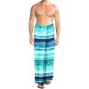 HAPPY BAY Men's Sarong Beach Swimwear Cover Up One Size Aqua Stripes - 2 of 4