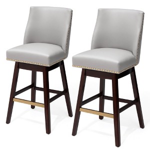 Crestlive Products Swivel Chair Barstools 29-Inch Island Chairs with Back Support, Counter Bar Height Stools Set of 2 - 1 of 4