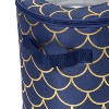 Honey-Can-Do 3pc Round Tableware Storage - Navy/Gold: China & Stemware Storage, Polyester, Spot Clean, 12"x12"x12" - 3 of 4
