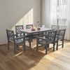 XINGHANZHENXUAN Black 7-Piece Outdoor Patio Dining Set with Umbrella Hole for Backyard, Lawn, Garden, or Poolside Use - 3 of 4
