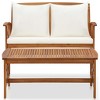 vidaXL 2 Piece Patio Lounge Set with Cushions Solid Acacia Wood - 3 of 4