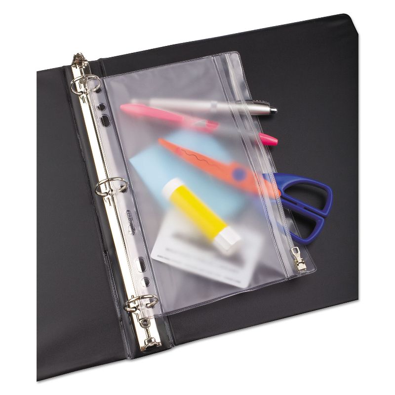 Oxford Zippered Ring Binder Pocket 9 1/2 x 6 Clear 68599, 2 of 5