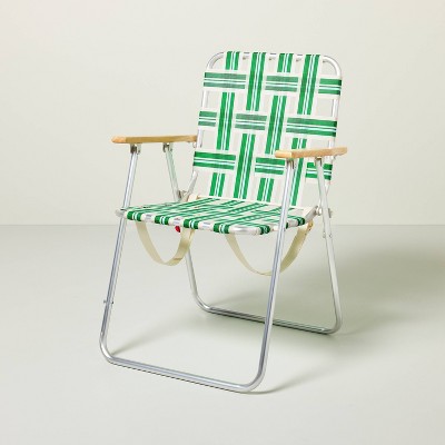 Folding Lawn Chair - Cream/Light Blue/Green - Hearth & Hand™ with Magnolia