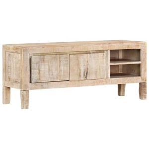 vidaXL TV Stand 43.3 in.x13.8 in.x18.1 in. Solid Wood Mango - 1 of 4