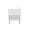 PAGED 23.23"H Night Stand Modern Bedside Table Wooden Nightstand with Storage Drawer and Open Shelf for Bedroom - 3 of 4