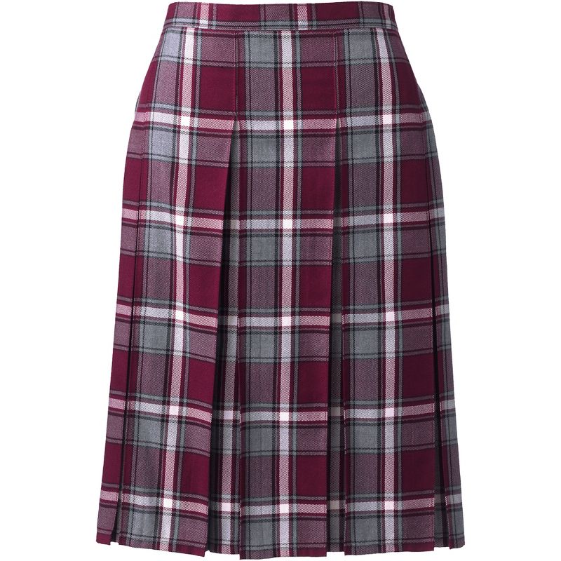 School Uniform Young Women's Plaid Box Pleat Skirt Top of the Knee, 1 of 3