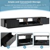 Whisen Morden TV Stand for TVs Up to 95'' with Fluted Tempered Glass Doors and Smart Light Strip - 4 of 4