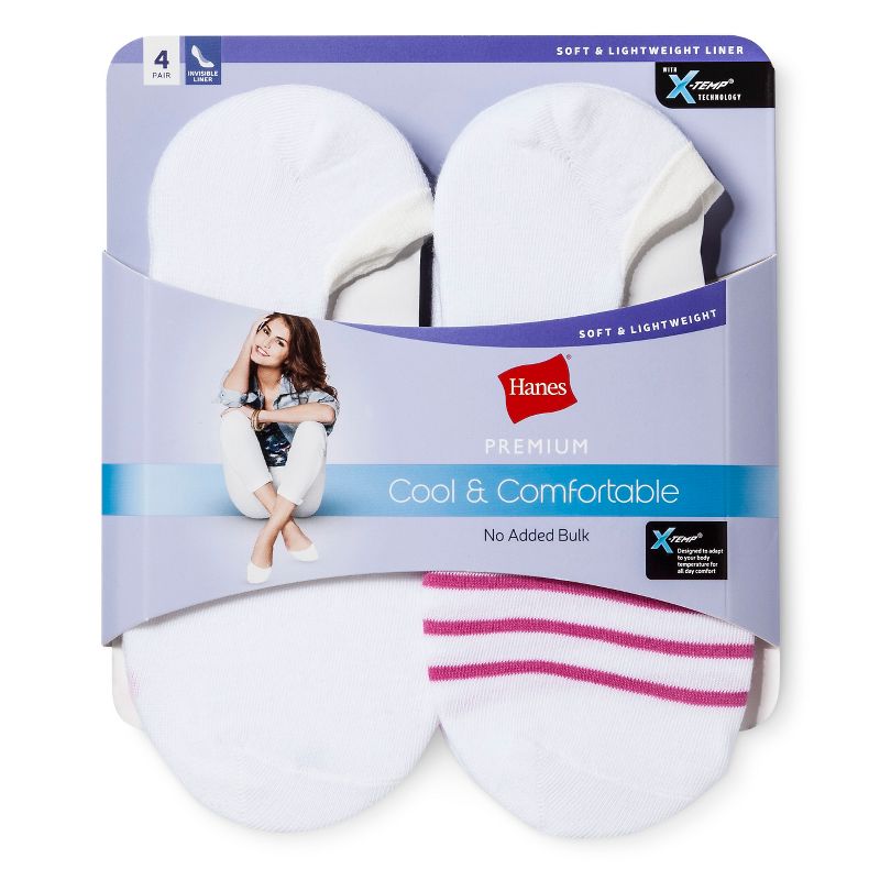 Hanes Premium Women's 4pk Cool Comfort Lightweight Liner Socks - 5-9, 3 of 5