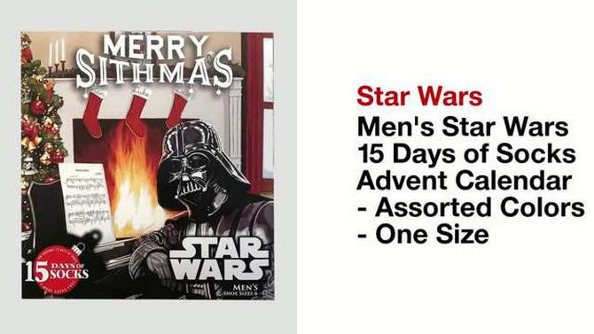 Men&#39;s Star Wars 15 Days of Socks Advent Calendar - Assorted Colors One Size, 2 of 5, play video