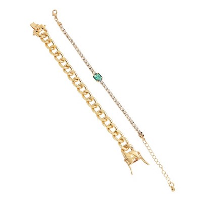 SOHI Women's Beige Bling Chainlink Multi-Layered Bracelet