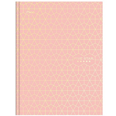 Five Star College Ruled Composition Book Hardcover Metallic Geo Peach Hexagon