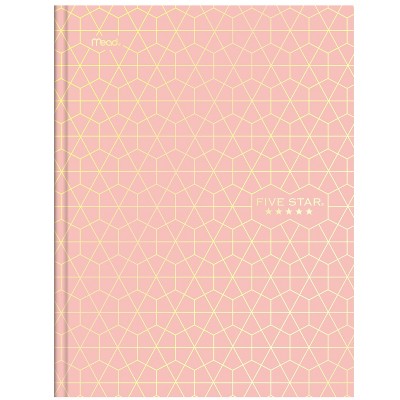 Five Star College Ruled Composition Book Hardcover Metallic Geo Peach Hexagon