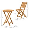 Aghana Digitals Foldable 3-Piece Acacia Wood Bistro Set: Teak Slatted Patio Furniture with 2 Chairs - 3 of 4