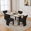 Set of 4 Modern Black Upholstered Dining Chairs with Wood Legs, Stylish Armless Accent Chairs for Dining Room, Kitchen, or Living Areas-Panipeachy - 3 of 4