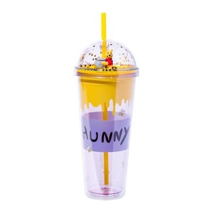 Silver Buffalo Disney Winnie The Pooh Hunny Pot Confetti Carnival Cup With Lid and Straw - 1 of 4