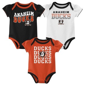 NHL Anaheim Ducks Infant Girls' 3pk Bodysuits - 1 of 4