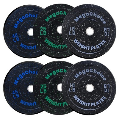 160 Lb Weight Plate Set,2 inch Rubber Weight Plates (2×10lb,2×25lb,2×45lb) Barbell Olympic Weight Plates For Weight Lifting Strength Taining Home Gym