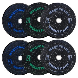 160 Lb Weight Plate Set,2 inch Rubber Weight Plates (2×10lb,2×25lb,2×45lb) Barbell Olympic Weight Plates For Weight Lifting Strength Taining Home Gym - 1 of 4