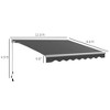 Osparple 13' x 10' Electric Retractable Awning with LED Lights Door Awnings with Remote Controller and Crank Handle for Deck, Balcony, Yard, Dark Gray - 4 of 4