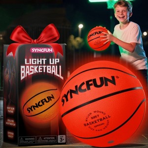 Joyfy Size 7 29.5" Basketball For Kids Teenagers Glow In The Dark LED Light Up for Halloween Glow Party Favors Cool Boy Stuff Toy Gifts Night Games - 1 of 4