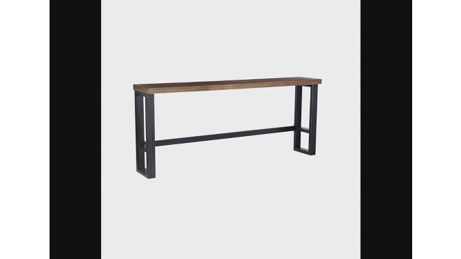 Tormo Hand Distressed Sofa Bar Table Black/Medium Walnut Finish/White - Powell, 2 of 15, play video