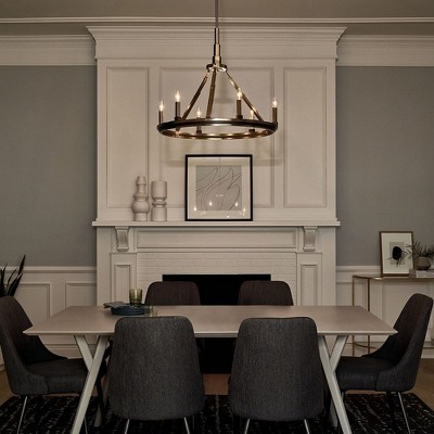 Emmala 6-Light Brushed Natural Brass Art Deco Chandelier