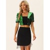 INSPIRE CHIC Women's Puff Short Sleeve Open Front Party Crop Sequin Shrugs - 4 of 4