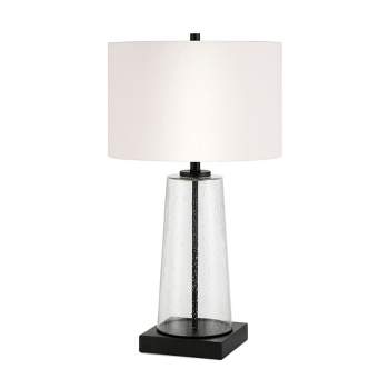 Hampton & Thyme 27.5" Tall Table Lamp with Fabric Shade Seeded Glass