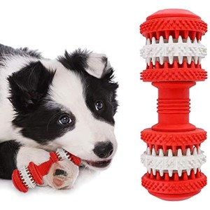 rabbitgoo Dog Teeth Brushing Toy Daily Tooth Cleaner Pet Food Treats Feeder for Medium Large Dogs Dental  Tartar, Red,L - 1 of 1