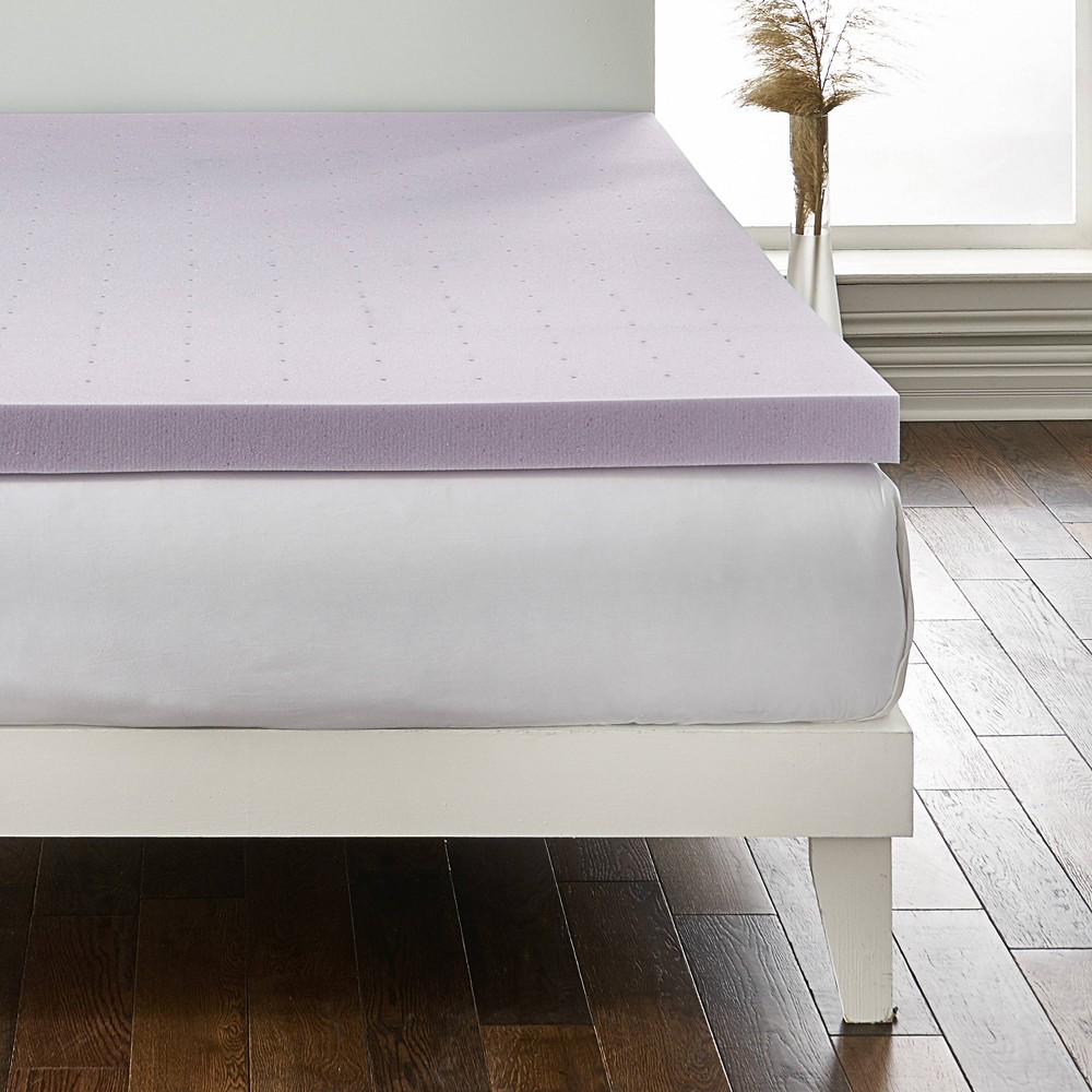 Photos - Bed Linen LoftWorks King 2" Lavender infused Deep Sleep Therapy Extra Soft Mattress Foam Topper: Memory Foam, Knitted Fabric, Spot Cle