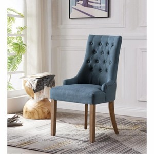 Fabric Upholstered Wingback Dining Room Chairs Set of 2,  Chairs,Tufted Dining Side Chairs,Home Kitchen Resturant Chairs-Cuddlewood - 1 of 4