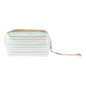 Unique Bargains Women Horizontal Stripes Makeup Bag1 Pc - 1 of 3