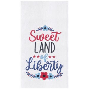 C&F Home Sweet Land of Liberty Flowers Embroidered Cotton Flour Sack Kitchen Towel Patriotic Dishtowel Decoration - 1 of 3