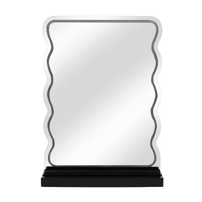 New View Wavy LED Plug In Vanity Mirror with Phone Holder