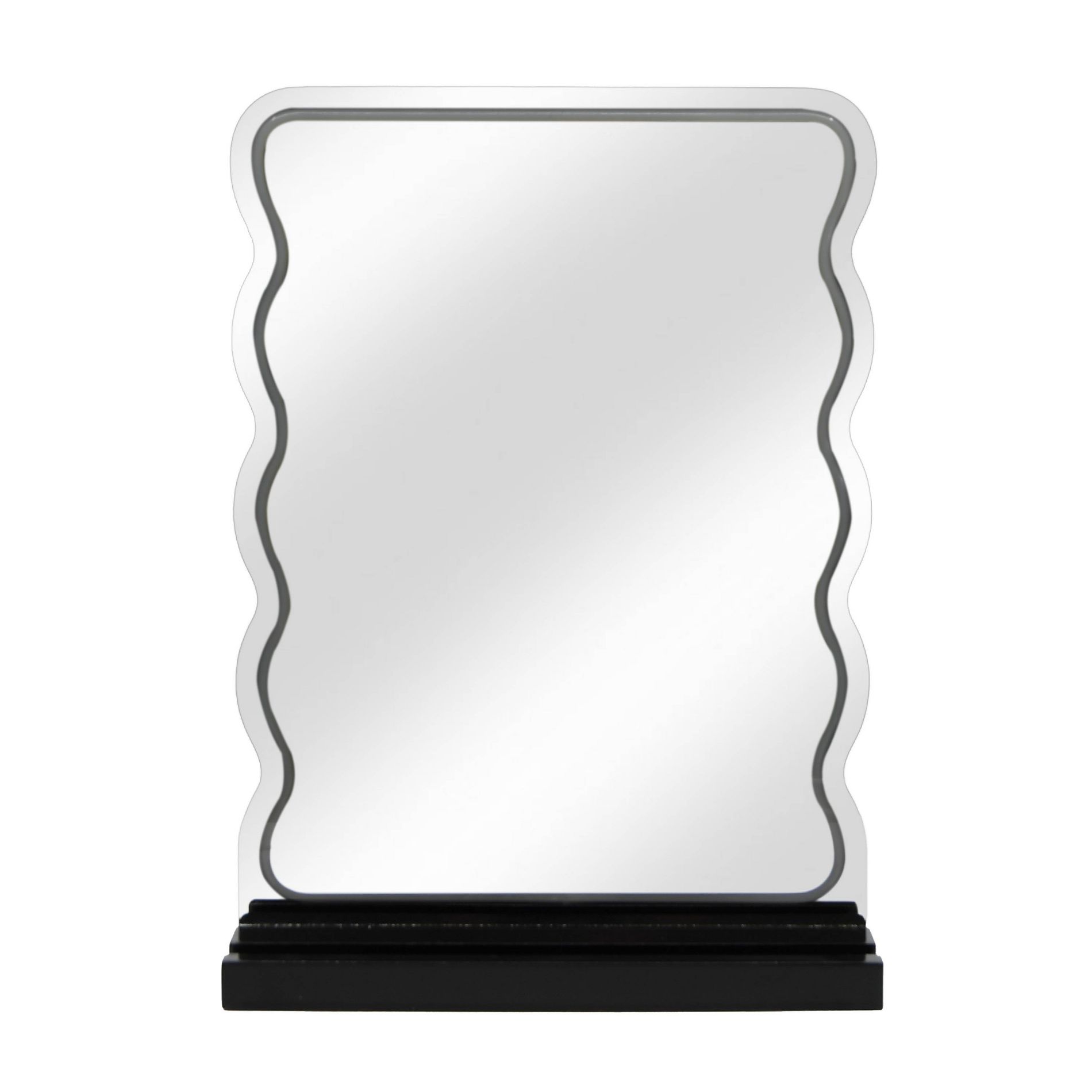 New View Wavy LED Plug In Vanity Mirror with Phone Holder