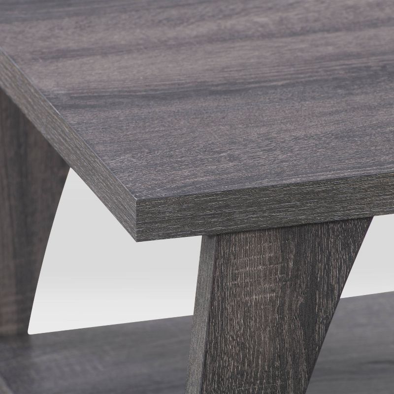 Hollywood Side Table with Lower Shelf Dark Gray - CorLiving, 5 of 9