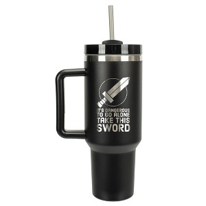 100 North Zelda Dangerous To Go Alone Take This Sword Legend Wrap-Around 40 Oz. Stainless Steel Water Bottle Coffee Mug, Spill & Leak Resistant, - 1 of 4