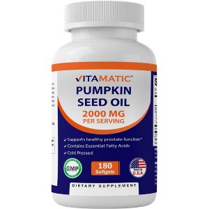 Pumpkin Seed Oil 2000mg Softgel - 180 Softgels - 1 of 4