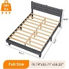 VINGLI Bed Frame with Headboard,Upholstered Platform Bed with Adjustable Headboard,Heavy Duty Slats Support,No Box Spring Needed, Dark Gray - 2 of 4