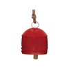 HomeRoots Set of Four Red And Natural Holiday Bell Shaped Ornaments - 4 of 4