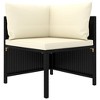 VidaXL 2 Piece Patio Sofa Set with Cushions Black Poly Rattan - 2 of 4