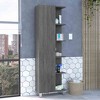 Akoasm Mirror Linen Bathroom Medicine Storage Cabinet With Interior & External Shelves-Smokey Oak - 3 of 4