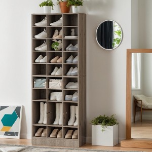 Hommoo 10-Tier Wooden Shoe Rack with 30 Cubbies - 1 of 4