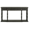 Ridstar 63 in. W Retro Senior Console Table with 4 Front Facing Storage Drawers and 1 Shelf For Hallway, Living Room & Bedroom-Antique Black - 3 of 4