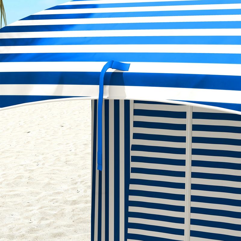 Outsunny 5.9' x 5.9' Cabana Umbrella, Outdoor Beach Umbrella with Windows, Sandbags, Carry Bag, 5 of 7