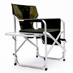 Sevobal Outdoor Portable Chairs Padded Folding Chair Set with Side Table and Storage Pockets for Patio Garden Deck, Green, 34.83"*18.9"*31.5" - 1 of 4